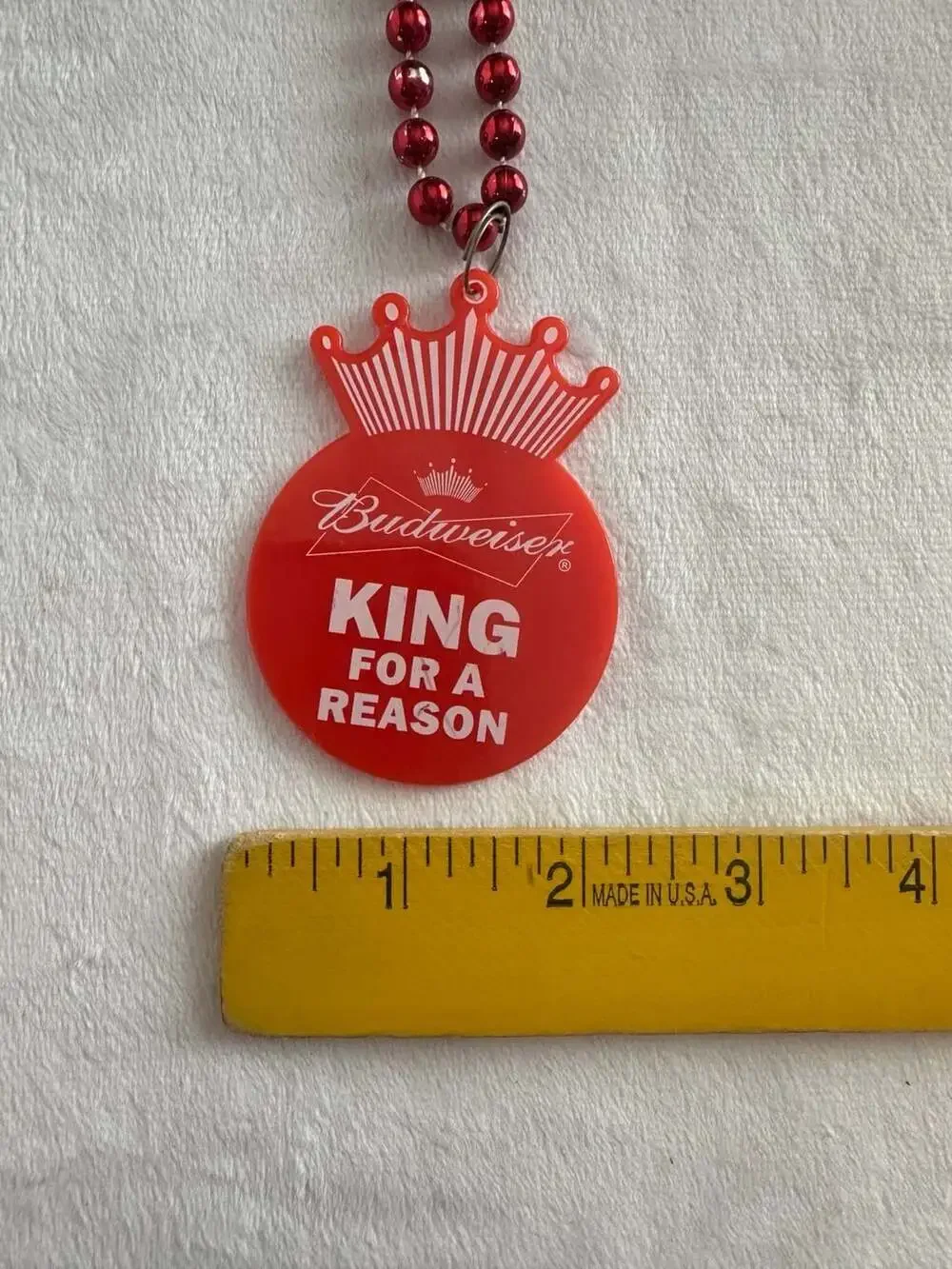 Set of 2 Budweiser Mardi Gras Bead Necklaces King For A Reason